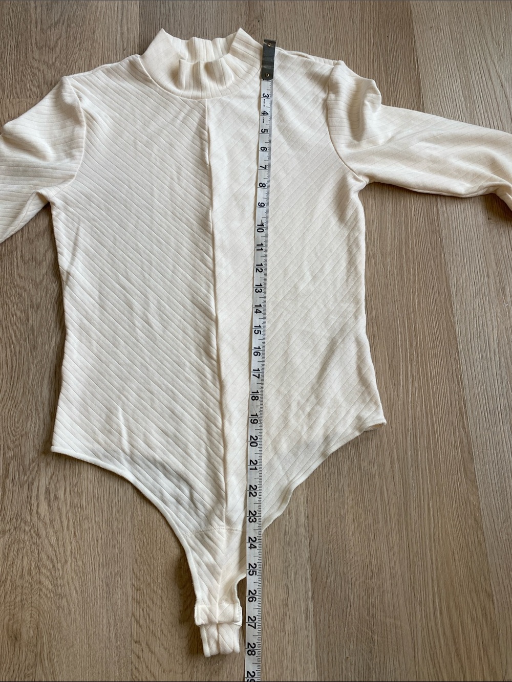 Knix Ribbed Mock Neck Long Sleeve Bodysuit Ivory Cream M - Picture 11 of 11